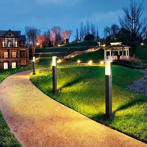 Hjlian Lampe De Jardin D'exterieur A Led 5 W Ip65 En Aluminium, Eclairage De Paysage, 60 Cm, Ac85-265 V (Chaud)