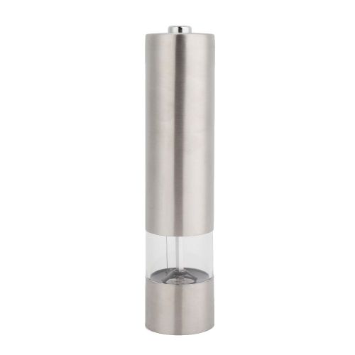 HJLIAN Moulin a sel et a poivre electrique en acier inoxydable, reglable et automatique, avec vibrateur a une main