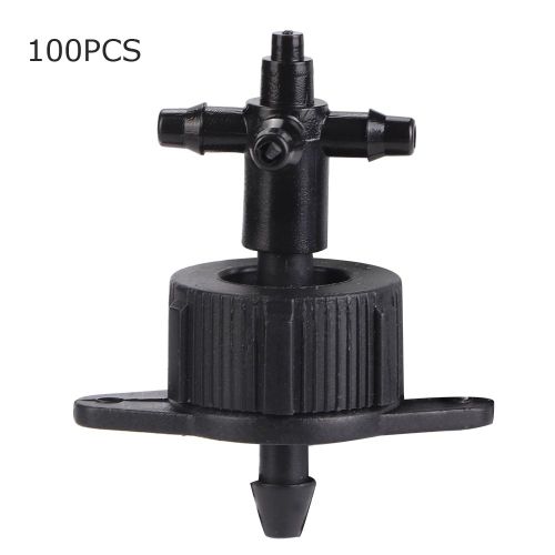 HJLIAN Lot de 100 raccords de tuyau canneles a tete plate en plastique de 3/5 po pour arrosage goutte-a-goutte