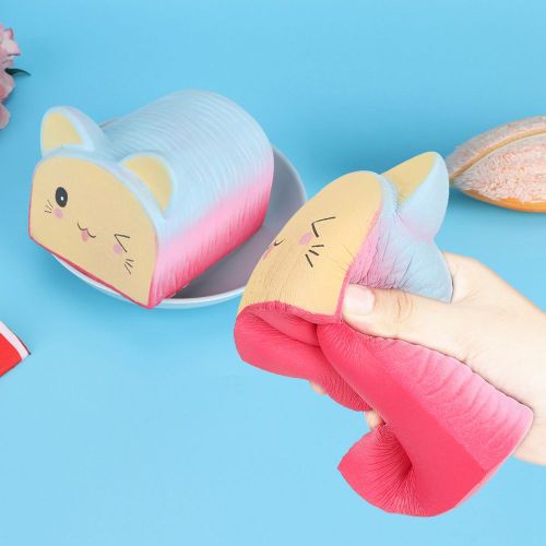 HJLIAN Jouet mignon en forme de chat a rebond lent, anti-stress, decoration d'interieur