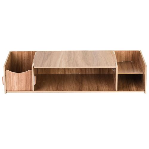 HJLIAN Boite de rangement de bureau, support d'ecran, rehausseur d'ordinateur portable, etagere de table de bureau