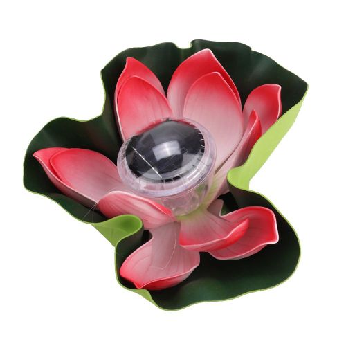 Hjlian Lampe De Jardin Led Coloree A Energie Solaire, Style Nenuphar, Pour Piscine, Etang, Fontaine, Rouge