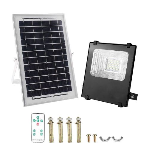 Hjlian Projecteur Solaire 20 W 40 Led Etanche Pour Jardin Et Allee Avec Telecommande
