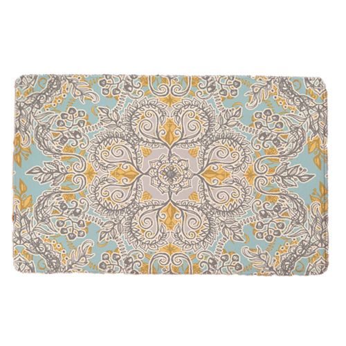 Hjlian Paillasson De Cuisine En Flanelle Douce Style Retro A Fleurs, Antiderapant, Absorbant L'eau, 40 X 60 Cm (1)