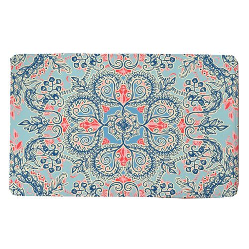 Hjlian Paillasson De Cuisine En Flanelle Douce Style Retro A Fleurs, Antiderapant, Absorbant L'eau, 40 X 60 Cm (3)