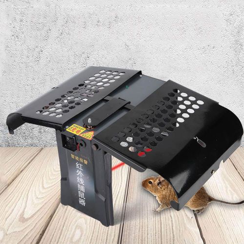 HJLIAN Piege a rats electrique infrarouge rechargeable, piege a souris electronique (prise americaine 100-240 V)