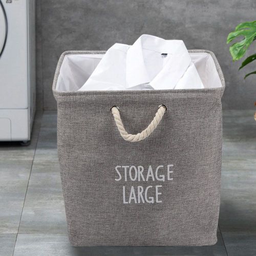 HJLIAN Panier a linge pliable, boite de rangement pour jouets, vetements, articles divers, organisateur pour la maison, gris