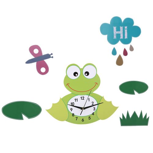 HJLIAN Horloge murale silencieuse en forme d'animal de dessin anime pour enfants, cadeau d'anniversaire unique, decoration de chambre d'enfant a faire soi-meme
