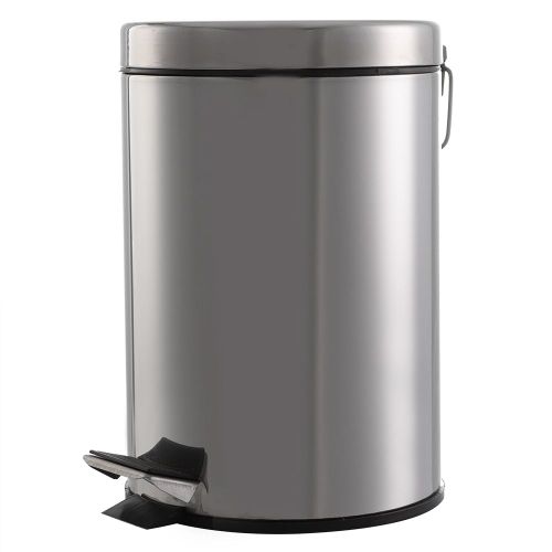 HJLIAN Poubelle ronde a pedale en acier inoxydable pour la cuisine et la maison (8 L)