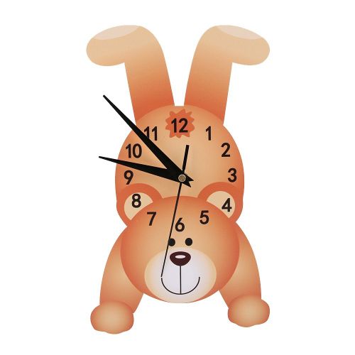 HJLIAN Horloge murale silencieuse en forme d'animal de dessin anime pour enfants, joli cadeau d'anniversaire, decoration de chambre d'enfant a faire soi-meme
