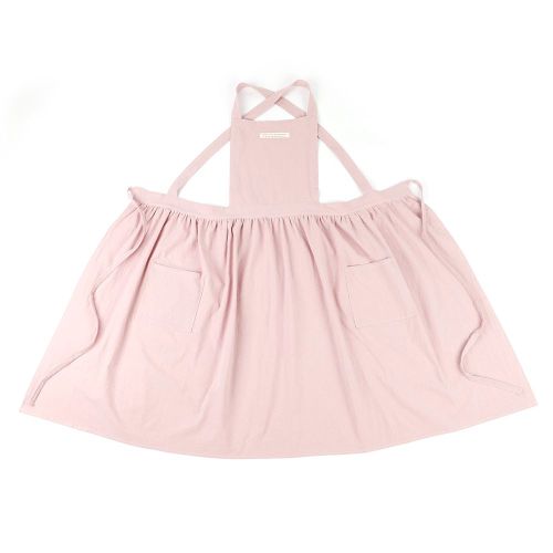 Hjlian Tablier De Cuisine Simple En Coton Pour Femme, Couleur Unie, Avec Poche (Rose)