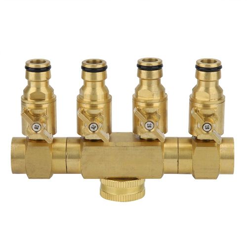 HJLIAN Robinet en cuivre a 4 vannes, inverseur d'eau, arrosage, jardin, maison
