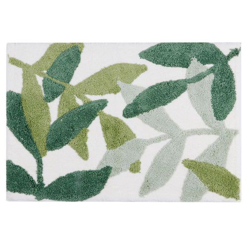 Hjlian Paillasson A Feuilles Vertes, Tapis De Sol Floque, Tapis De Salle De Bain, Absorbant L'eau, Antiderapant, N¡Ã?1