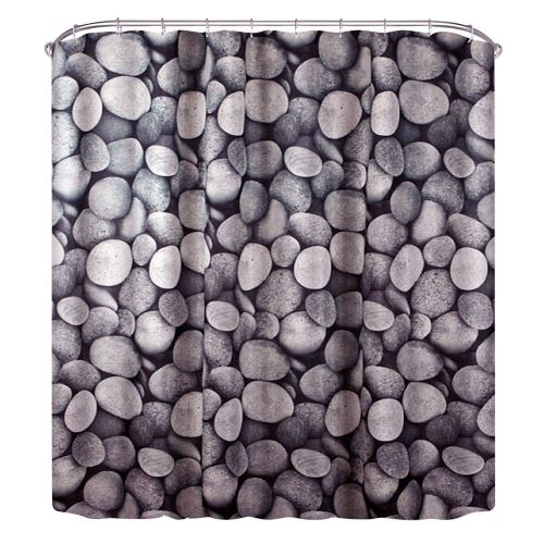 HJLIAN Rideau de douche impermeable en polyester avec peinture sur pierre