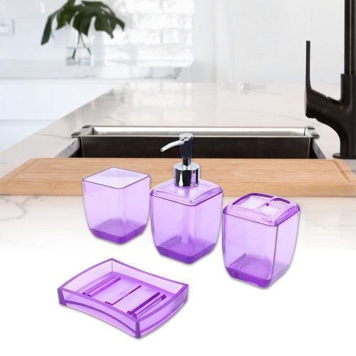 HJLIAN Ensemble de 4 gobelets de lavage, gobelets a brosse a dents, distributeurs de savon, boites a savon, accessoires de salle de bain