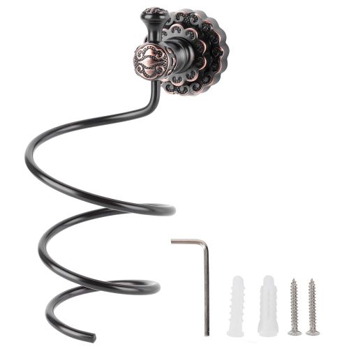 HJLIAN Support mural pour seche-cheveux en cuivre a faible teneur en plomb, etagere doree pour seche-cheveux