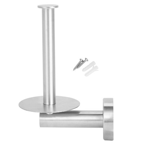 HJLIAN Porte-rouleau de papier toilette vertical en acier inoxydable 304, support mural pour salle de bain