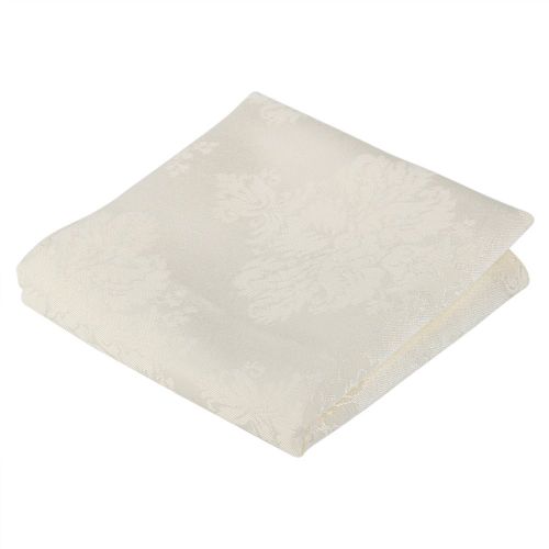 Hjlian Serviette De Table Blanche 19,69 X 19,69 Pouces, Style Retro Europeen, Serviette De Luxe En Tissu Pour Banquets