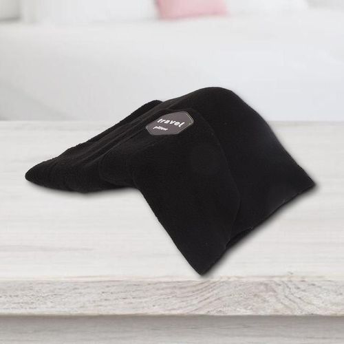 HJLIAN Oreiller de voyage ultra doux et portable pour la sieste (noir)