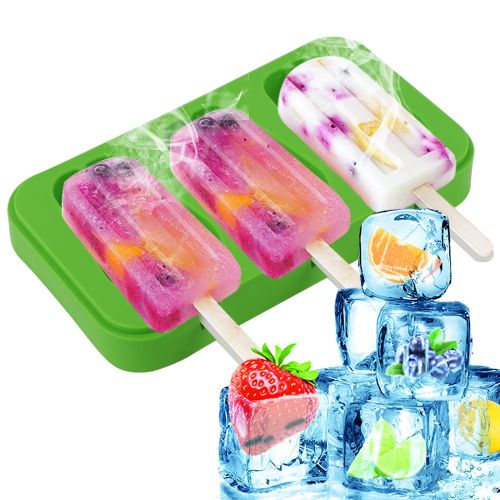 Hjlian Lot De 4 Moules A Glace En Silicone A Faire Soi-Meme, En Forme De Griffe De Chat Et De Bonhomme De Neige (Vert)