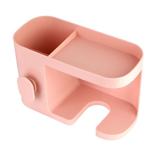 HJLIAN Support mural pour seche-cheveux de salle de bain, panier de rangement multifonctionnel (rose)