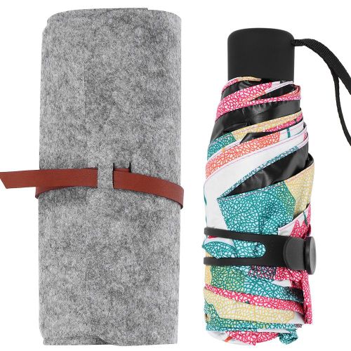 HJLIAN Mini parapluie portable a cinq volets, impermeable, protection UV (2#)