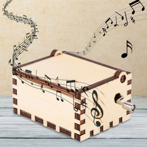 Hjlian Boite A Musique Vintage En Bois Blanc Sculpte, Cadeau Retro (Harry Potter)