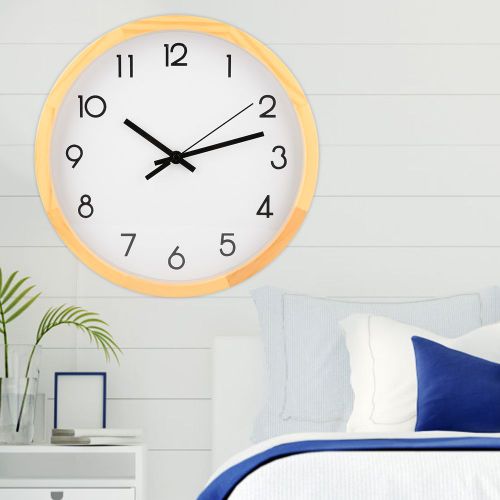 HJLIAN Horloge murale simple et silencieuse en bois massif, grande horloge suspendue pour la maison, le bureau ou la chambre a coucher (sans cadran)