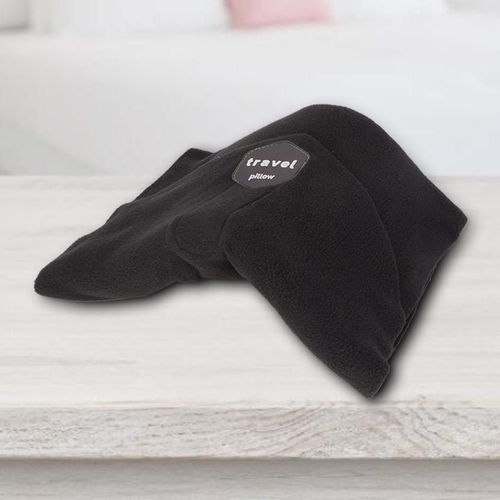 HJLIAN Oreiller de voyage ultra doux et portable pour la sieste (gris)