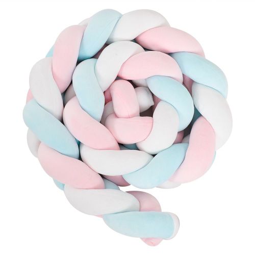 Hjlian Tour De Lit Tresse Pour Bebe, Long Coussin De Chambre D'enfant, Noud Doux, Oreiller Serpent (2 M)