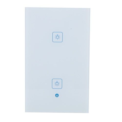 HJLIAN Interrupteur mural tactile intelligent Wi-Fi, telecommande pour maison connectee (US 2Gang)