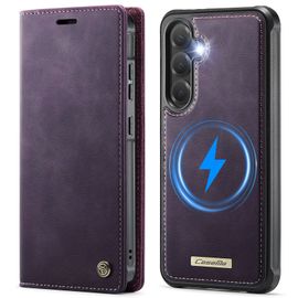 Coque Pour Samsung Galaxy S23 Fe,Étui Housse Samsung Galaxy S23 Fe Antichocsupport Pliable,Clamshell,Magnetic Detachable Function,2-In-1 Magsafe Detachable Wallet Case - Mauve