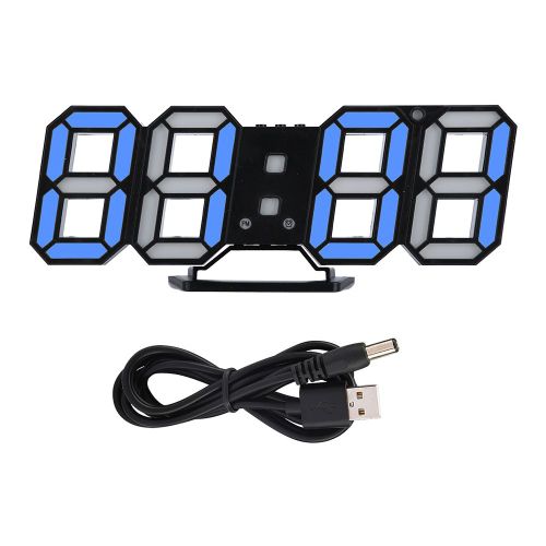 HJLIAN Reveil electronique LED numerique exquis a suspendre avec deux couleurs changeantes blanc et bleu