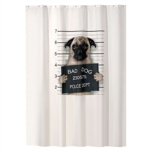 HJLIAN Rideau de douche impermeable en polyester avec motif chien (L)