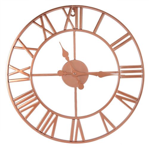 HJLIAN Horloge murale retro a chiffres romains, decoration murale pour la maison, le bureau ou la chambre a coucher