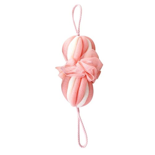 Hjlian Eponge De Bain Et De Douche En Maille, Exfoliante Pour Le Dos (Rose Et Blanc) 