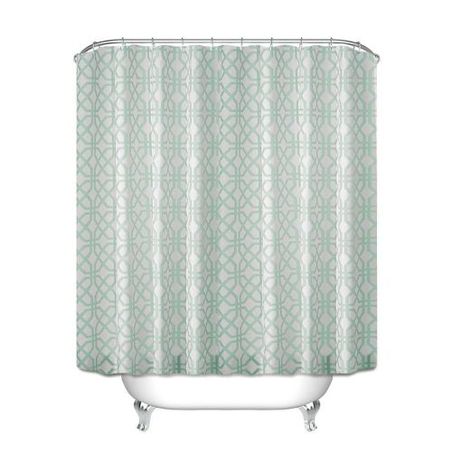 HJLIAN Rideau de douche impermeable en polyester motif labyrinthe (vert)