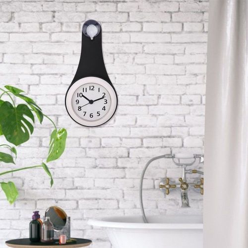 HJLIAN Horloge de cuisine a suspendre, etanche et tendance, decoration d'interieur (noir)