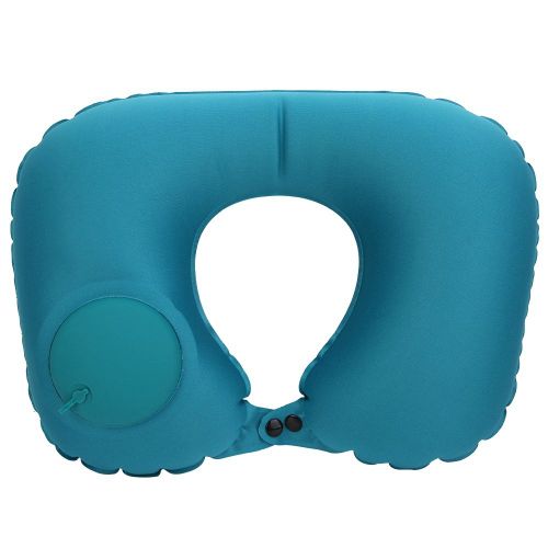 Hjlian Coussin Gonflable Automatique En Forme De U, Coussin Portable Pour Le Soutien Du Cou (Vert Fonce) 