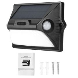 Hjlian Applique Murale Solaire Ip65, Haute Luminosite (2,6 H) Et Economie D'energie (32 H). Capteur Solaire.
