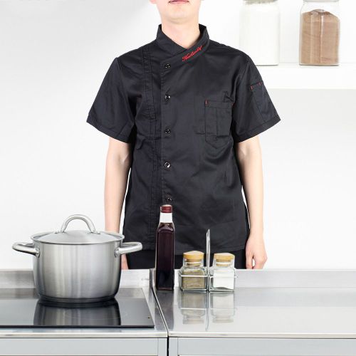 Hjlian Veste De Chef D'ete A Manches Courtes Pour Homme (Noir Xxxl)
