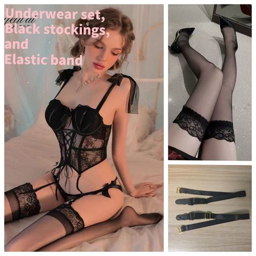 Doux Sexy Dames Ensemble De Soutien-Gorge Arête De Poisson Corset Épicé Fille Dentelle Lingerie Sangle Rembourrage Froncé Type Mince Corset Femmes Ensemble De Soutien-Gorge