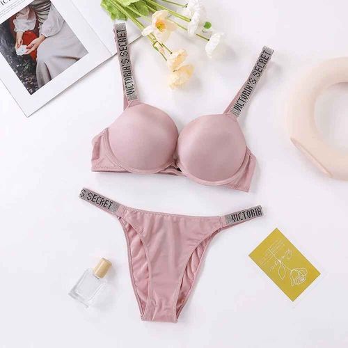 Nouvelle Mode Femme Lingerie Sexy Sport Classique Rembourré Réglable Push Up Victoria's Secret Ensemble De Lingerie Ensemble De Sous-Vêtements