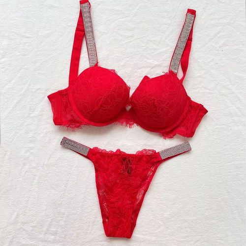 Ensemble De Soutien-Gorge Sexy Femmes Bralette Strass Filles Ensemble De Sous-Vêtements Brassière String Transparent Rassembler Soutiens-Gorge Lingerie Ensembles De Culottes