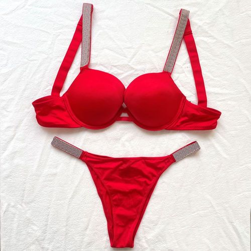 Ensemble De Soutien-Gorge Sexy Femmes Bralette Strass Filles Ensemble De Sous-Vêtements Brassière String Transparent Rassembler Soutiens-Gorge Lingerie Ensembles De Culottes