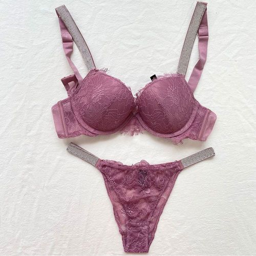 Ensemble De Soutien-Gorge Sexy Femmes Bralette Strass Filles Ensemble De Sous-Vêtements Brassière String Transparent Rassembler Soutiens-Gorge Lingerie Ensembles De Culottes