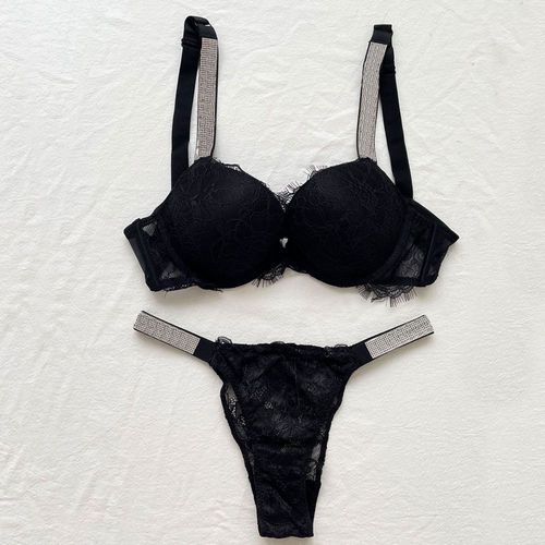 Ensemble De Soutien-Gorge Sexy Femmes Bralette Strass Filles Ensemble De Sous-Vêtements Brassière String Transparent Rassembler Soutiens-Gorge Lingerie Ensembles De Culottes