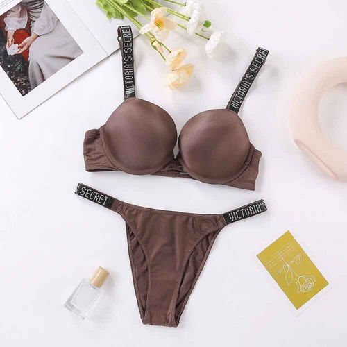 Nouvelle Mode Femme Lingerie Sexy Sport Classique Rembourré Réglable Push Up Victoria's Secret Ensemble De Lingerie Ensemble De Sous-Vêtements