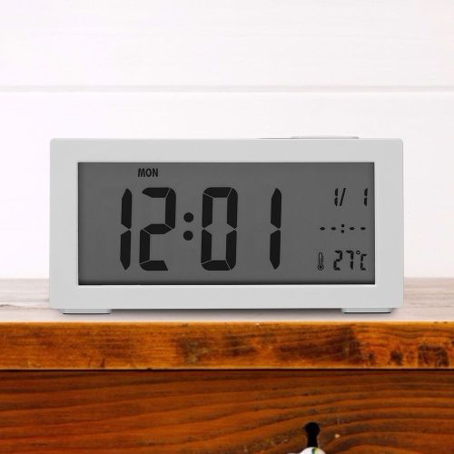 HJLIAN Reveil numerique avec fonction repetition et veilleuse automatique, horloges 12/24 heures