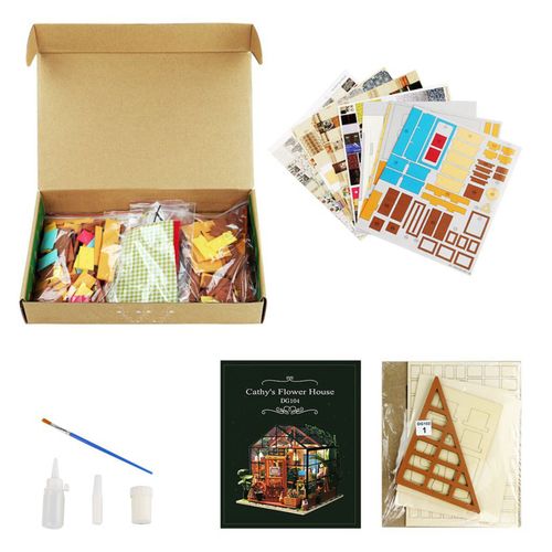 HJLIAN Maison de poupee DIY, jolie maison de poupee miniature, kit de jouets, cadeau DIY parfait